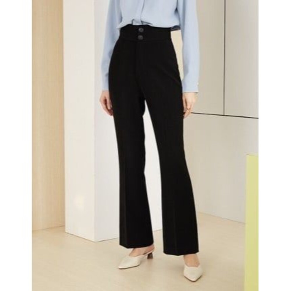 Black High-Waisted Flare Leg Pants - Women Size Small